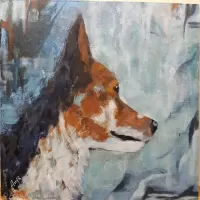 semi-abstract acrylic animals dog