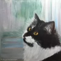 semi-abstract acrylic animals cat