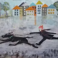 acrylic dogs