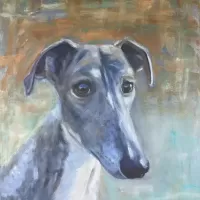greyhound oil art anykom