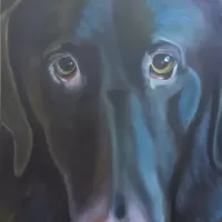 oil canvas animals dog portrait