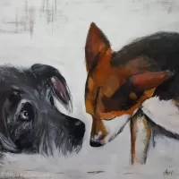 acrylic dogs love