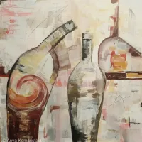 acrylic 'limited palette'  bottles  semi-abstract