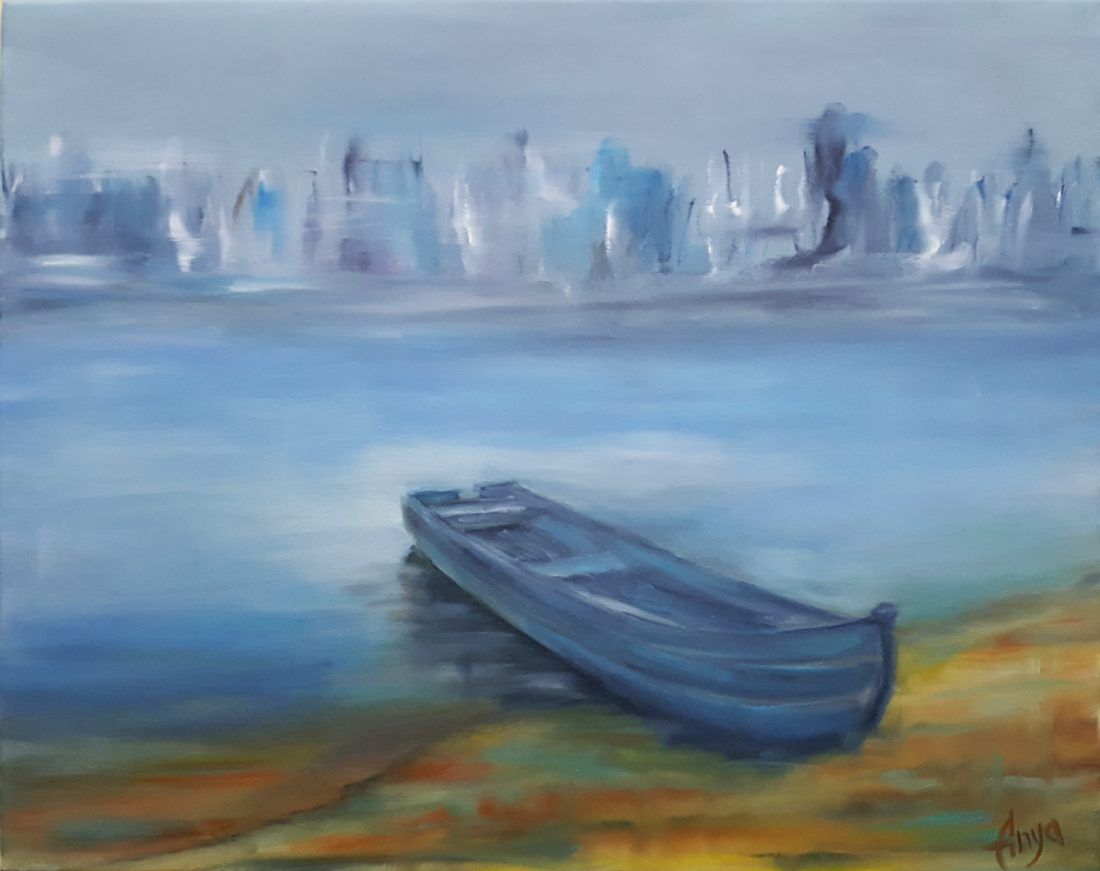 oil canvas semi-abstract dreem boat