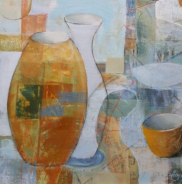 semi-abstract acrylic vase